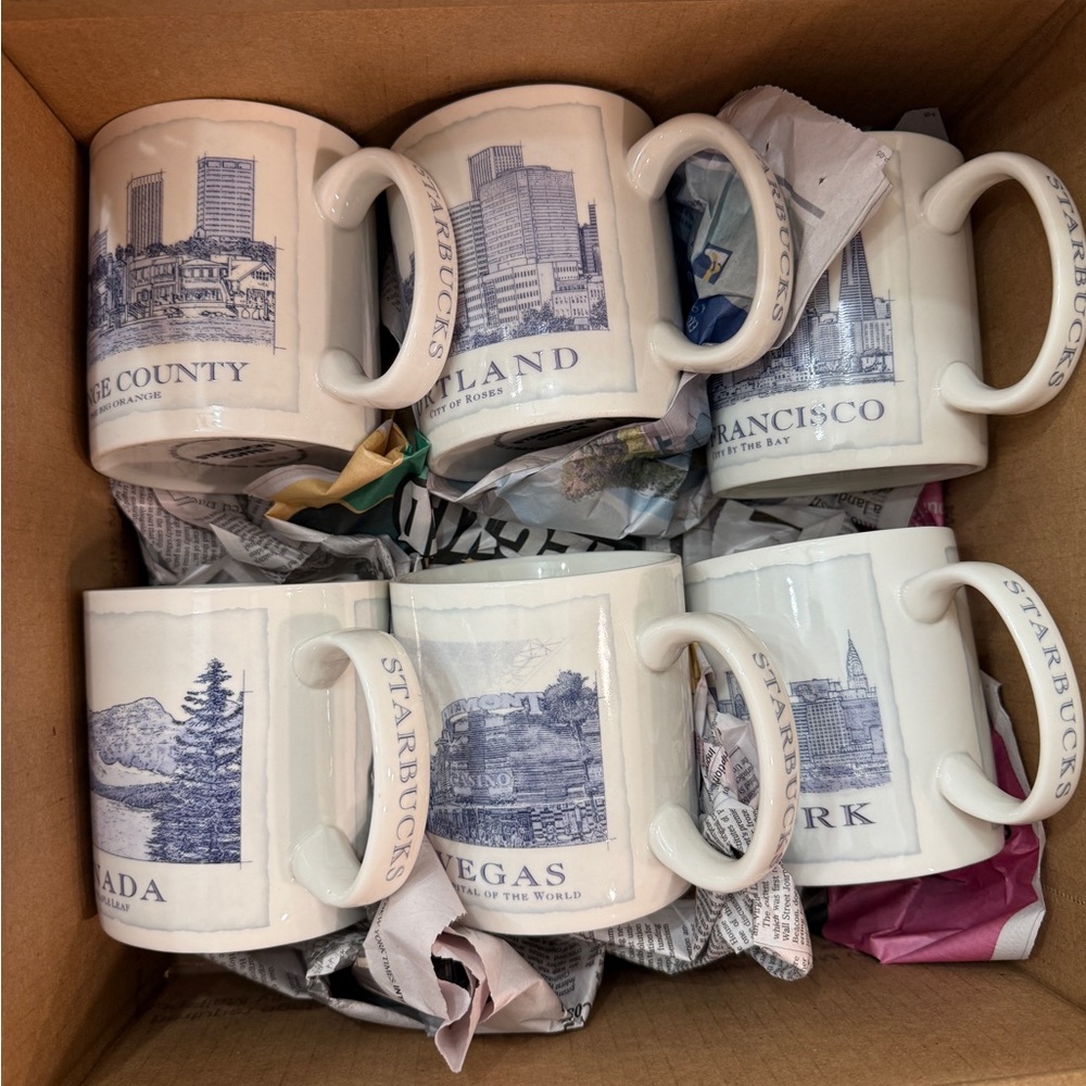 Set of 6 Stabucks Collector Mug 2006 City collection